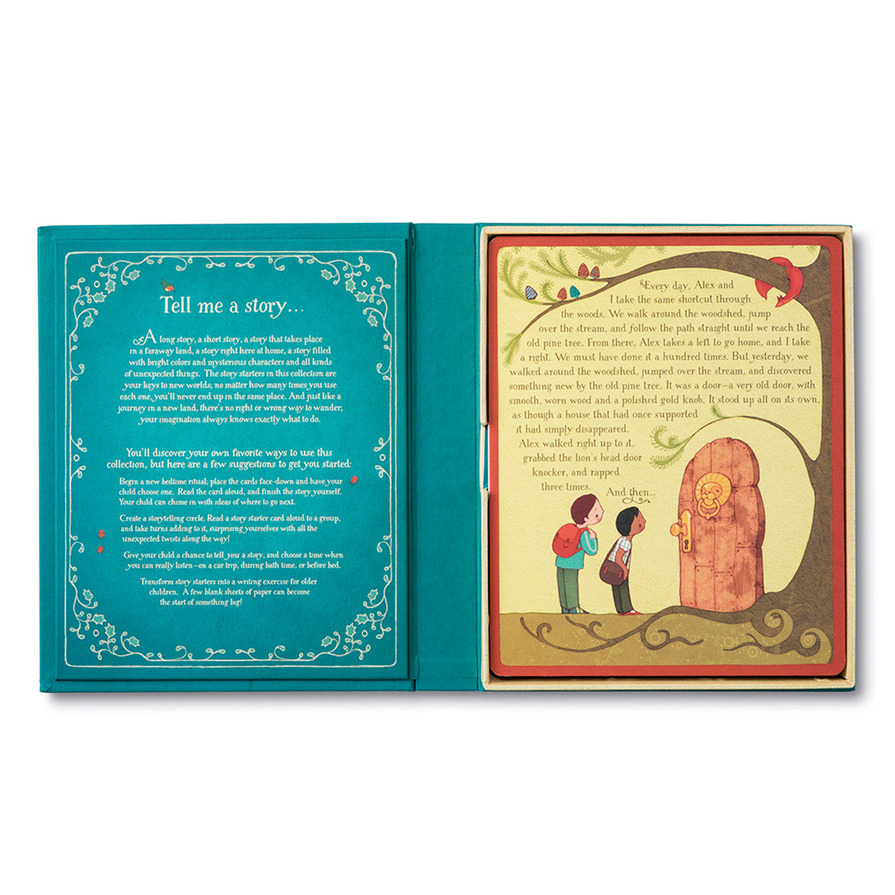 "And Then..." is a collection of 20 imaginative beginnings. These story starters are perfect for collaborating with your child on creativity and imagination. The box comes with 20 cards that contain the beginning of a fascinating story, and it is up to you to finish it. Dimensions: 9.6" H x 7.75" W Recommended age: 4+