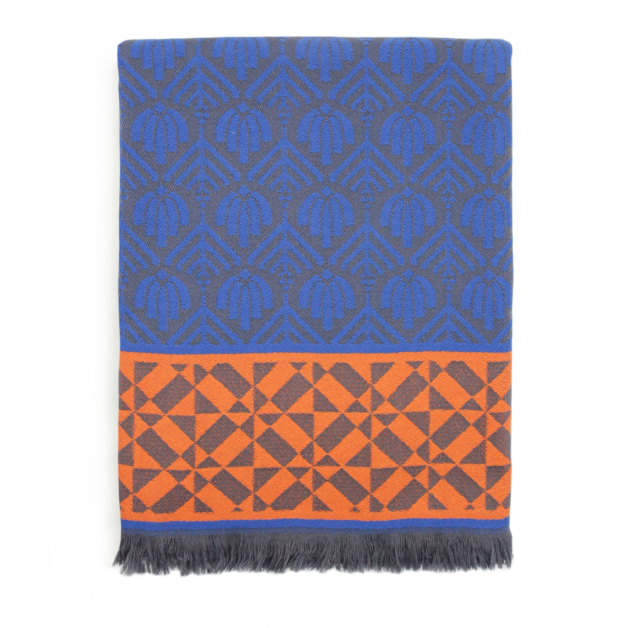 The pyramid motif featured on this pretty and versatile cotton throw blanket is a tribute to the Temple of Kukulcan in Chichen Itza, the pre-Columbian Mayan city in Mexico’s Yucatán Peninsula. A symbol of eternal life in Turkish decorative arts, the Tree of Life also represents togetherness. 57" x 75". 100% cotton.
